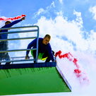 Summer Splashdown 2024 (Showspringen).
Nico Mazrekaj entzündet zum Finale der Show eine Pyrofackel.