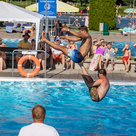 Der Weltmeister im Splashdiving Lukas "Lucky" Eglseder aus Regensburg und der Gewinner des SCS Cup 2024 Alex Weber.