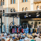 Die Musiker des Ensembles Blechschaden waren mit viel Freude bei der Sache und sorgten für beste Stimmung bei den Zuschauern.