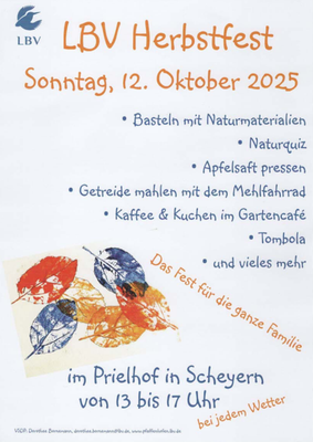 LBV Herbstfest auf dem Prielhof in Scheyern, 12. Oktober ab 13 Uhr