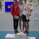 Podiumsbild von links: Luis Schölzel (DAV Schwaben), Jonas Dreiocker (DAV Pfaffenhofen-Asch), Jakob Schwarplys (DAV Pfaffenhofen-Asch)