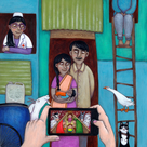 Das Werk „Wirklichkeit und Inszenierung“ von Susanne Maier ist Teil der Ausstellung. 