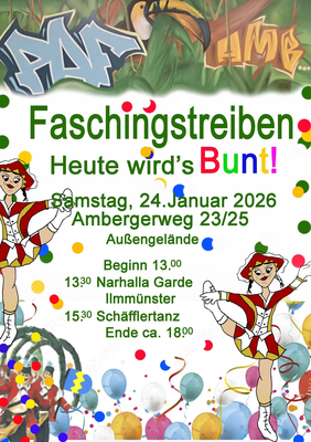 Faschingstreiben Regens Wagner am Innenhof Ambergerweg