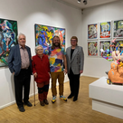 Matthias Wurm und Emö Simonyi mit Kulturreferent Reinhard Haiplik und Karin Probst.