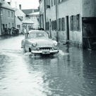 Zu Überschwemmungen kam es nach Dauerregen im Sommer 1954 im Münchener Vormarkt. 