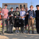 Bei der Siegerehrung des „Best Line Contest“ beim IlmJam im Dirtpark Pfaffenhofen: v. l. n. r. Jonas Hirsch, Alexander Podobnik, Tobias Hanel, Luis Peters, Ricardo Gabriel, Simon Richter, Simon Klar, Leonardo Kovacs und Felix Grimm. 