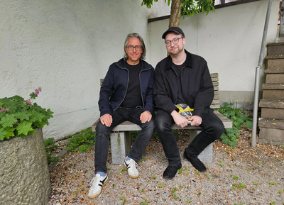Steffen Kopetzky und Peter Thiers gemeinsam bei der offiziellen Begrüßung am Flaschlturm. 