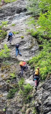 Klettersteig bis C/D und vertiefende Übungen zur Seiltechnik
