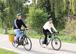 Radeln durch den Bürgerpark. 