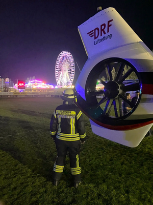 Feuerwerk-Verspätung wegen Hubschrauberlandung
