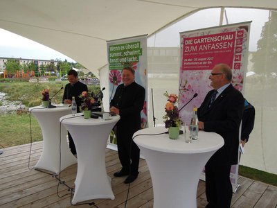 Bestens gelaunt beim Pressetermin: Thomas Herker, Helmut Brunner und Roland Albert (v.l.)