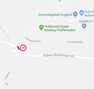 Am 1. und 2.  August ist der Kreisel am Kuglhof stadteinwärts nicht befahrbar. Der Verkehr wird über das Gewerbegebiet umgeleitet.