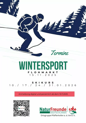 Wintersport Flohmarkt und Skikursanmeldung der NaturFreunde Pfaffenhofen