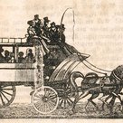 Personennahverkehr im 19. Jahrhundert: Derartige Stellwagen verkehrten zwischen Ingolstadt und Lohhof und machten auch in Pfaffenhofen Halt (1863).