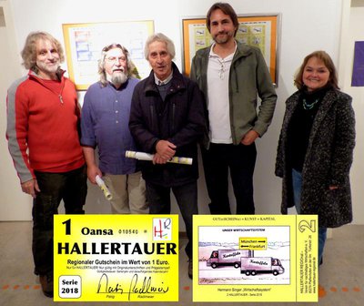 Lachen und machen Sie mit! Karikaturenausstellung noch bis 23.11.2018: v.r.n.l.:
HALLERTAUER Vorstand Christa Radlmeier, die Künstler Markus Petz, Hermann Singer, Walter Wesinger und HALLERTAUER Vorstand Manfred Mensch Mayer.