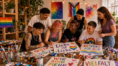 Plakate malen für den CSD Pfaffenhofen