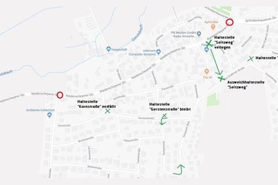 Durch die Erneuerung der Wasserleitung ist die Niederscheyerer Straße zwischen Schrobenhausener Straße und Fichtenstraße für Verkehr gesperrt. Die Buslinie 5 wird umgeleitet.