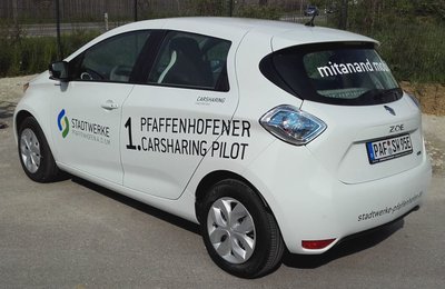 Das 1. Pfaffenhofener Carsharing geht am Stand der Stadtwerke auf der Maidult an den Start.