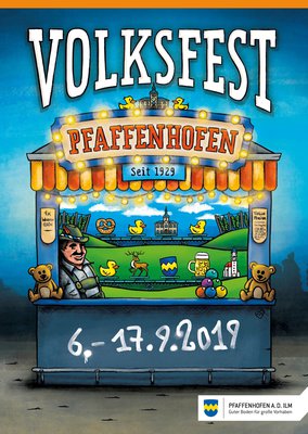 Das Volksfestplakat 2019, gestaltet von Marco Bernd