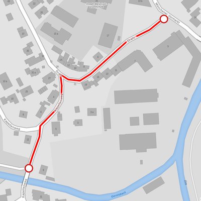 Wegen abschließender Straßenbauarbeiten: Sperrung Draht / Kapellenweg vom Montag, den 28. bis Mittwoch, den 30.10. (siehe Markierung)