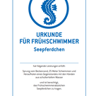 Am Ende des Kurses winkt allen jungen Schwimmerinnen und Schwimmern bei bestandener Aufgaben die begehrte Seepferdchen-Urkunde.