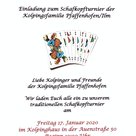 Einladung zum traditionellen <b>Schafkopfturnier</b> der Kolpingsfamilie Pfaffenhofen an alle Mitglieder und Freunde. Startgeld: 10 Euro