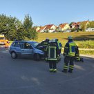 +++ Verkehrsunfall: PKW in Seitenlage +++