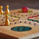 Mensch-Ärgere-Dich -Nicht brett mit Spielfiguren