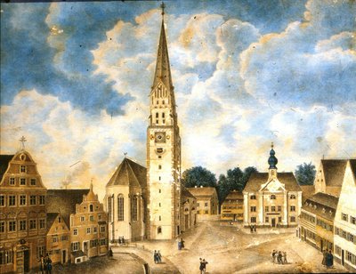 So präsentierte sich Pfaffenhofen Besuchern der Obere Hauptplatz im frühen 19. Jahrhundert (ca. 1830).