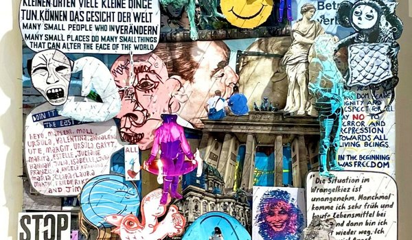Serkan Uzun | THE KISS (Berlin) | Dreidimensionale Collage, ausgeschnittene Fotografien, Nadeln | 2022