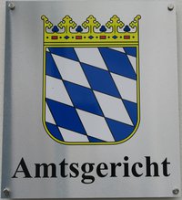 Schild des Amtsgerichts in Pfaffenhofen.