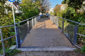 Ansicht der neuen BRücke zwischen Sparkassenplatz und Imweg.