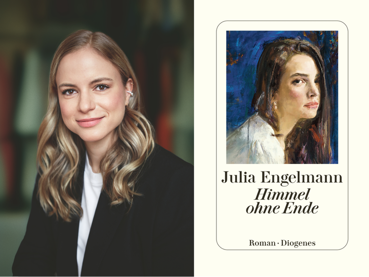links: Julia Engelmann I rechts: Buchcover Himmel ohne Ende