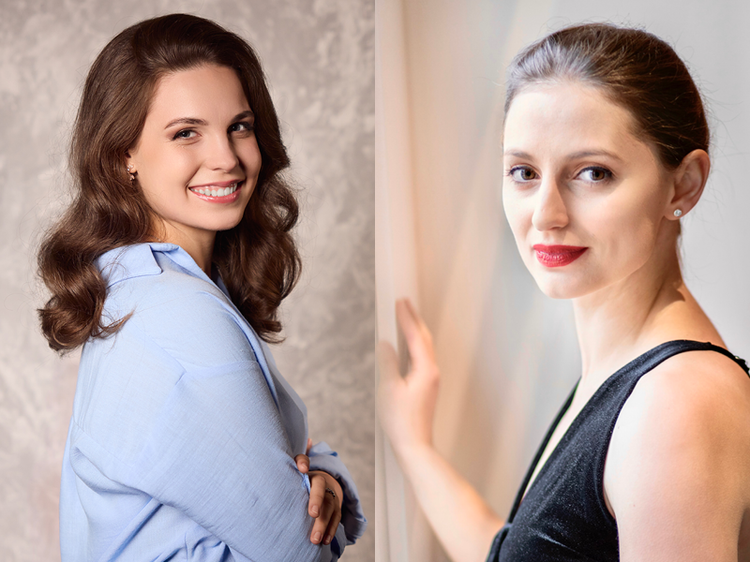 Protraitaufnahmen von Serafina Starke (links) und Rebeka Stojkoska (rechts)