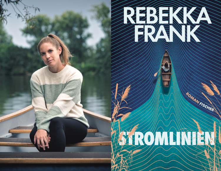links: Rebekka Frank I rechts: Buchcover Stromlinien