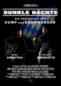 Plakat mit zwei Männern und bayerische Flagge im Hintergrund
