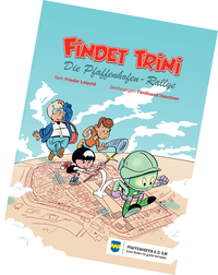 Titel des Comics mit Hauptfiguren, die über eine Stadtkarte von Pfaffenhofen laufen