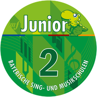 Aufkleber Junior 2: Grüner Kreis mit Aufschrift "Junior 2"
