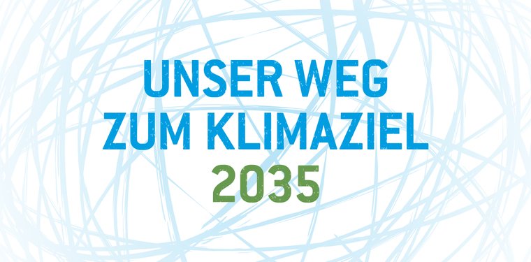 Logo mit Schriftzug Unser Weg zum Klimaziel 2035