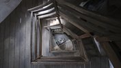 Foto von oben auf Kunstobjekt im Hungerturm